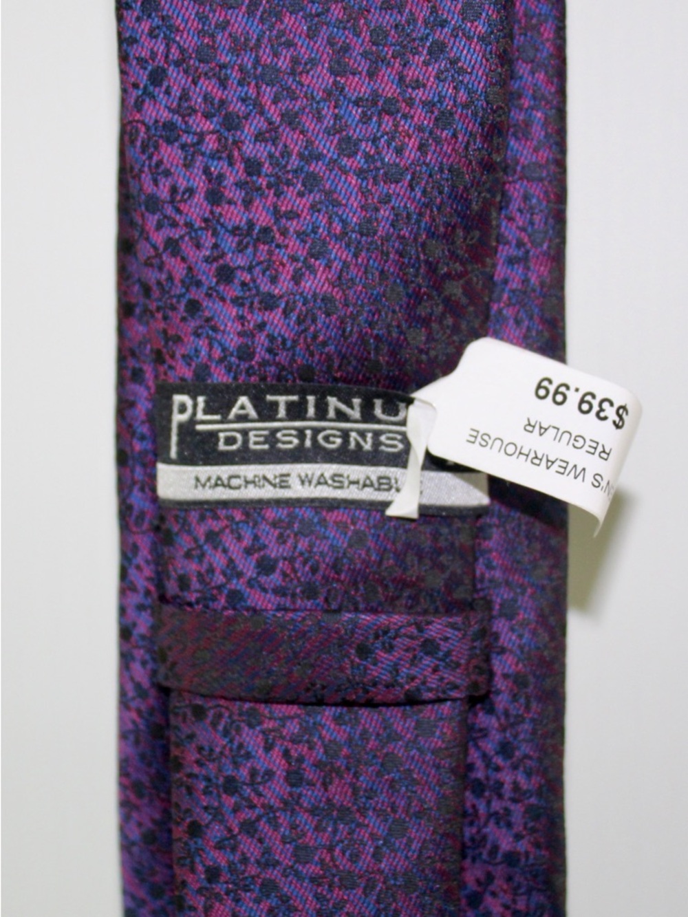 Platinum Designs Purple & Blue Patterned Tie NWT